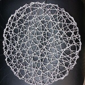 Silver Metallic Woven 16" Placemats Centerpieces Wedding Party - Total of 16